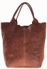 Kožené kabelka shopper bag Genuine Leather hnedá 777